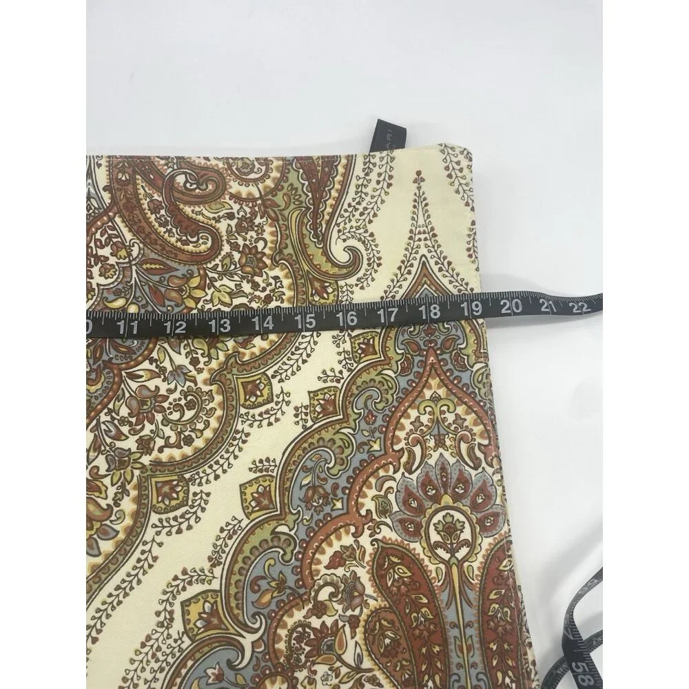 TAHARI HOME 4 Jacobean Blue Beige‎ Brown Damask Paisley Placemats New